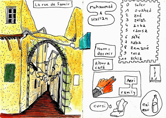 //The street of Samir – Nom = Sleep; Chair; Mai = water