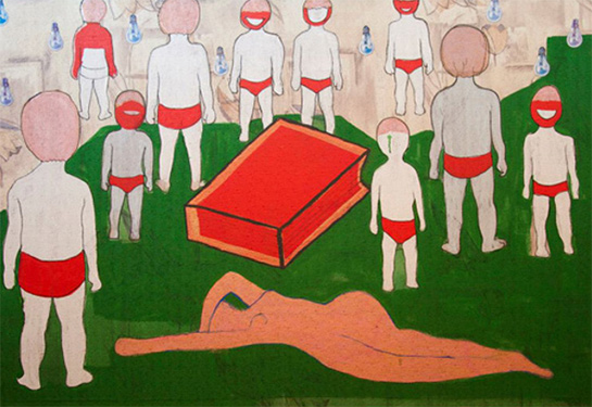 //Painting by Shayma Kamel. (Photo: courtesy of Mashrabia Gallery)