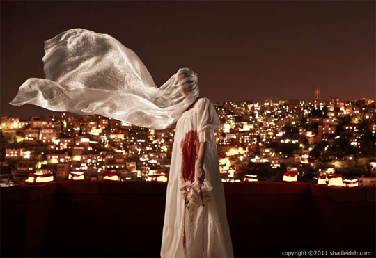 //A photo project entitle titled ‘If only’, is based on true stories and tries to envision the future of the victims, if their male counterparts had not chosen to kill them. The lady, whose story is depicted in the picture above, would have become a happy bride, if her father had not killed her on her wedding night. Photo courtesy: ShadiEideh