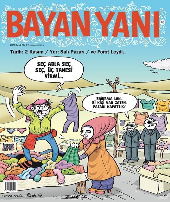 //Emine Erdogan, Turkey’s first lady, while shopping at a market that has been closed and kept open for her only. 