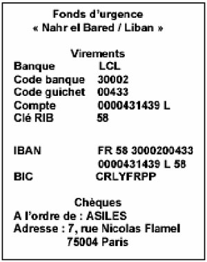 Silence Collatéral: appel pour venir en aide aux populations des camps de réfugiés Nahr el Bared et Baddawi au Liban