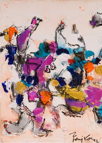 Les figures colorées de Salah Benjkan 