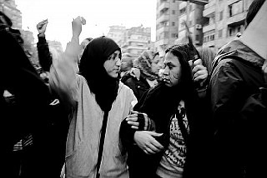 //Manifestation contre le harcèlement sexuel, place Tahrir, Le Caire. Gigi Ibrahim, 6 février 2013.