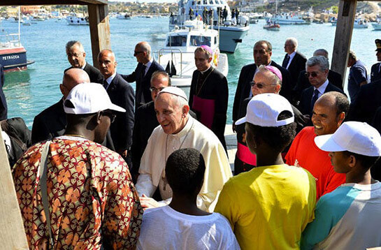 //Juillet 2013. Le pape Fran&ccedil;ois &agrave; Lampedusa