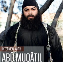//Une photo de Abou Baker Al Hakim alias ”Abou Moukatel”, publiée à “Dabeeq” (édition PDF de Daesh) pour illustrer une interview de lui. 