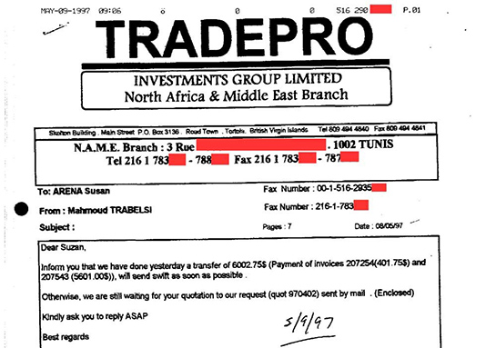 //Avis de virements pour le paiement de deux factures et demande d’un nouveau devis pour la société Tradepro Investments Group.