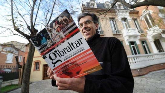 //© Eric Cabanis / AFP Santiago Mendieta, fondateur et directeur de la publication de Gibraltar