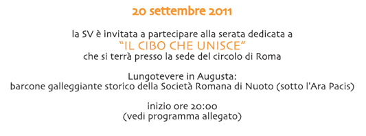 L’ Assemblea dei Cittadini del Mediterraneo, circolo di Roma presenta: “Il Cibo che Unisce”