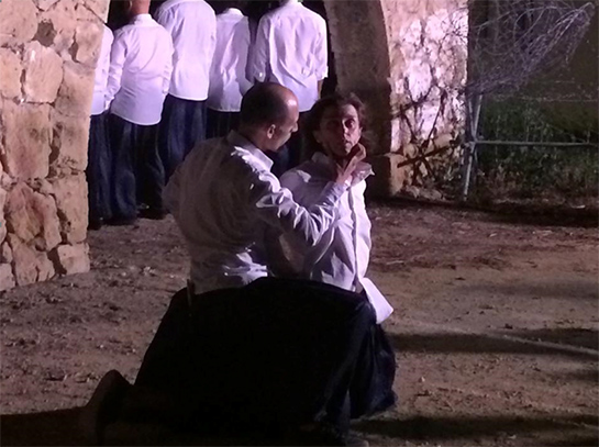 //Nicosia, Cipro, durante lo spettacolo “Metamorfosi” di Astragali Teatro nella Buffer Zone, 12 giugno 2014.