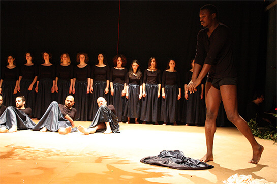//Lecce, Teatro Astragali, 5 maggio 2013. Hamado Jean Baptiste Tiemtore è Tiresia.