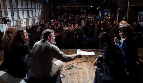 //Il secondo laboratorio organizzato al Circolo degli Artisti di Roma con alcune delle protagoniste. Foto di F.Chiorazzi.