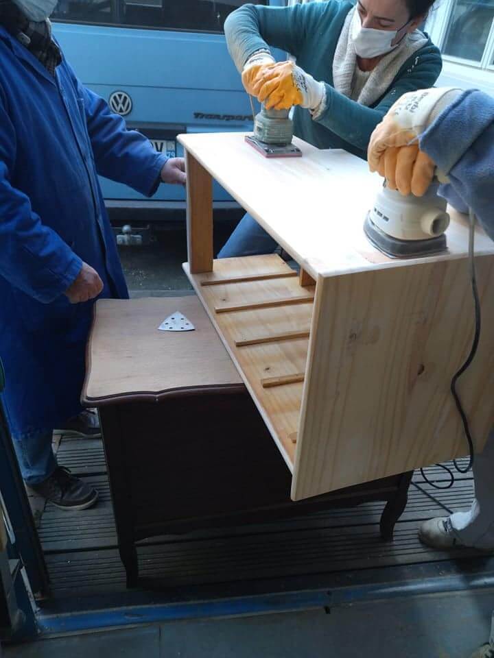 Atelier relooker un meuble janvier 2022 réemploi recyclerie au bonheur des bennes 44 saint nazaire