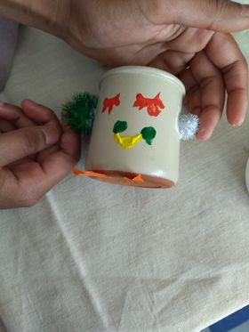 Atelier anniversaire bonhomme en lentilles réemploi recyclerie au bonheur des bennes saint nazaire 44