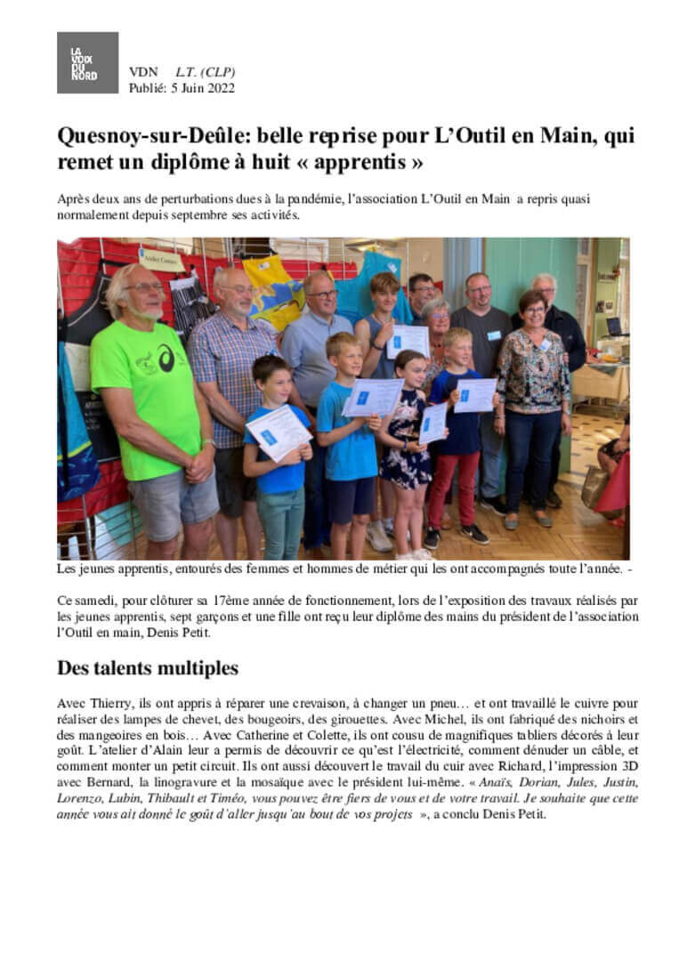 Belle reprise à L'Outil en Main de Quesnoy-sur-Deûle (59)- La Voix du Nord | L'Outil en Main France