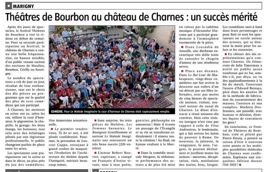 La Montagne - 19 août 2022 | Théâtres de Bourbon