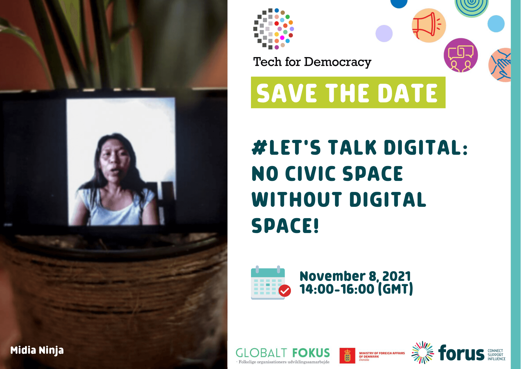 Tech for Democracy Days of Action - #Let's Talk Digital: No civic space without digital space! | Forus