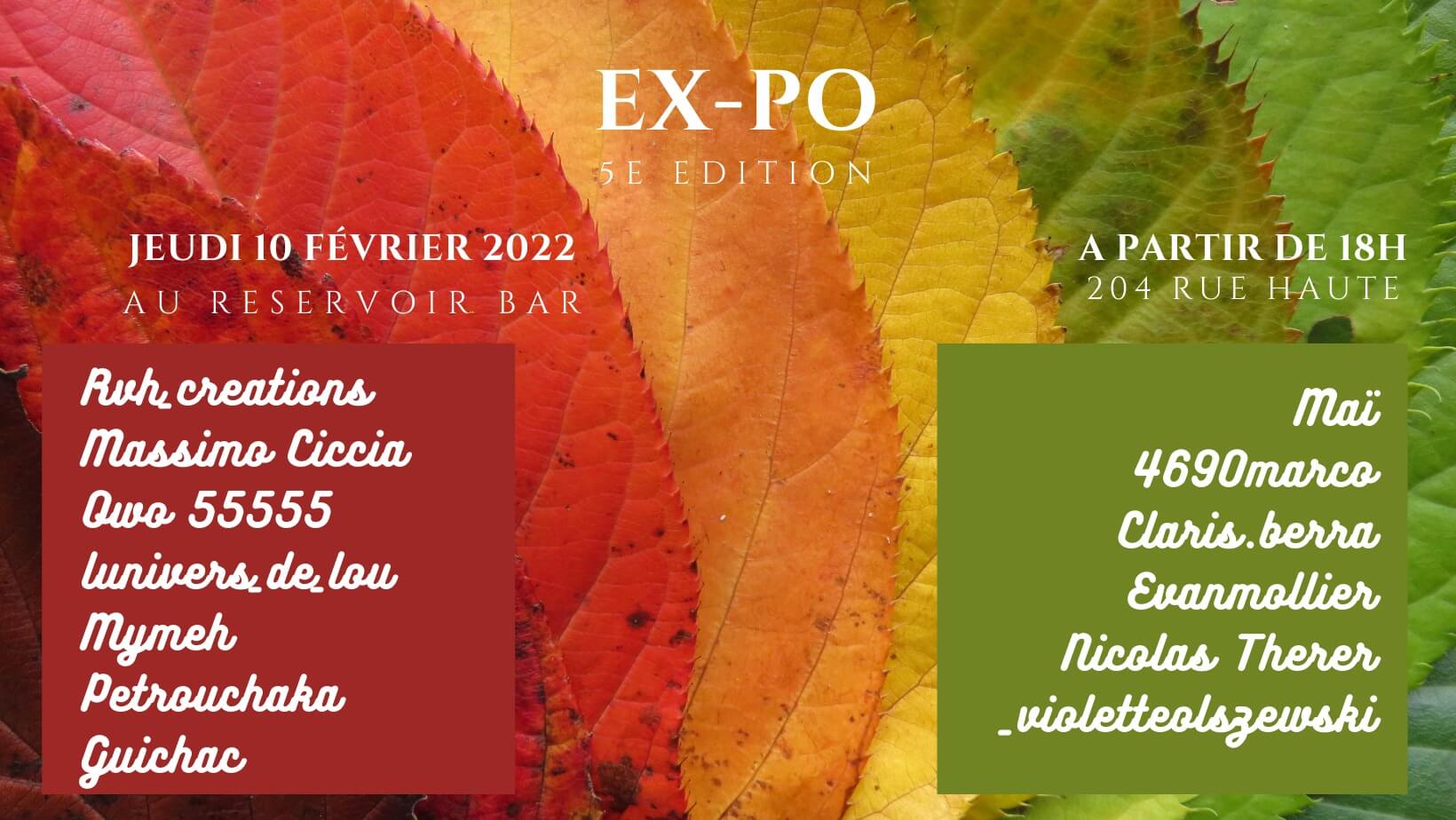 EX-PO 5ème édition | Le Reservoir Bar
