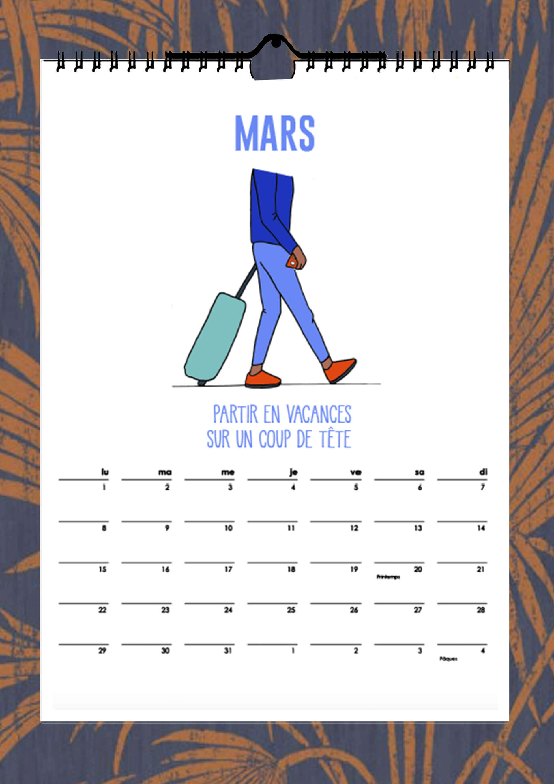 Calendrier - Mars | Canaille Illustration