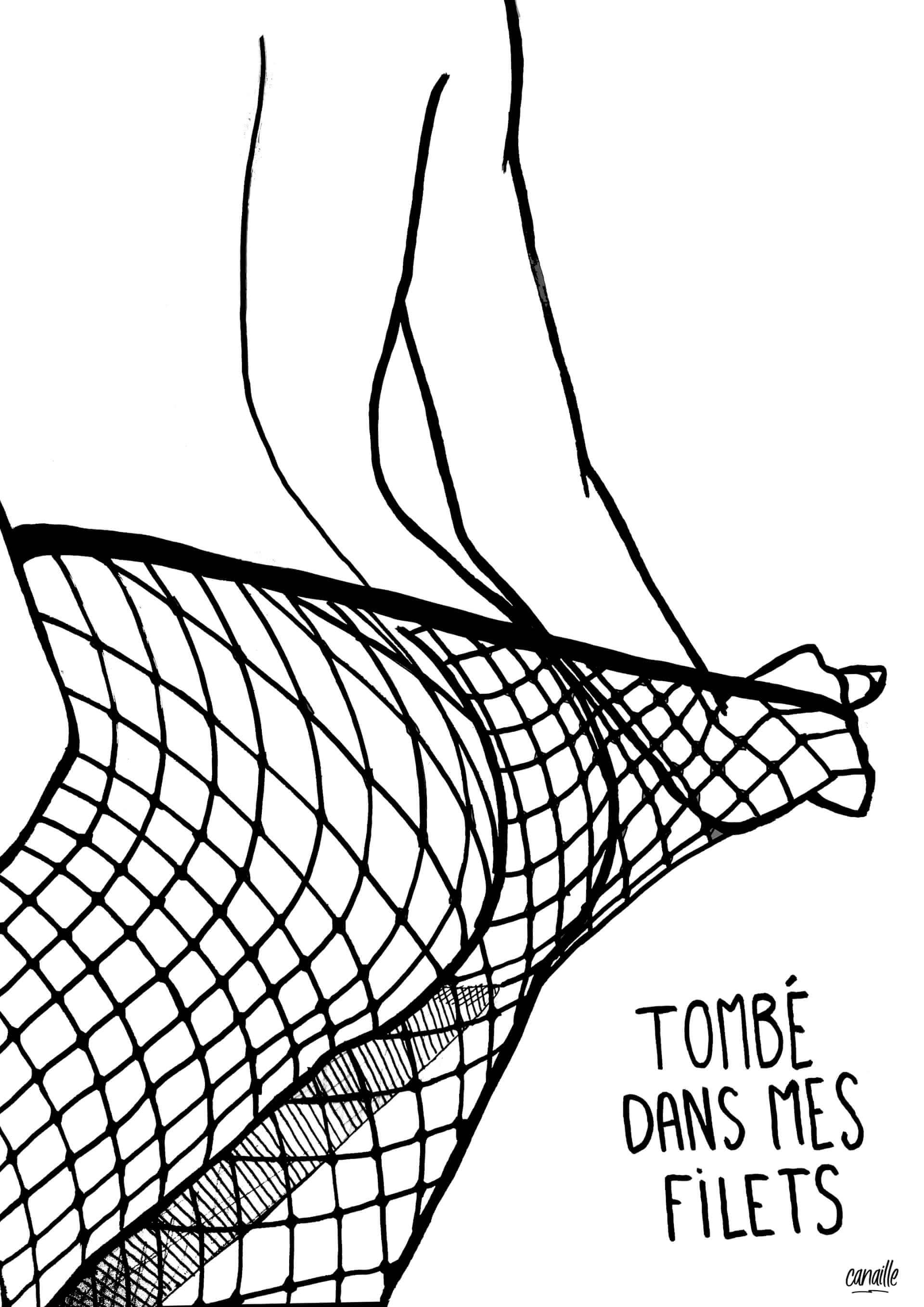 "Tombé dans mes filets" | Canaille Illustration