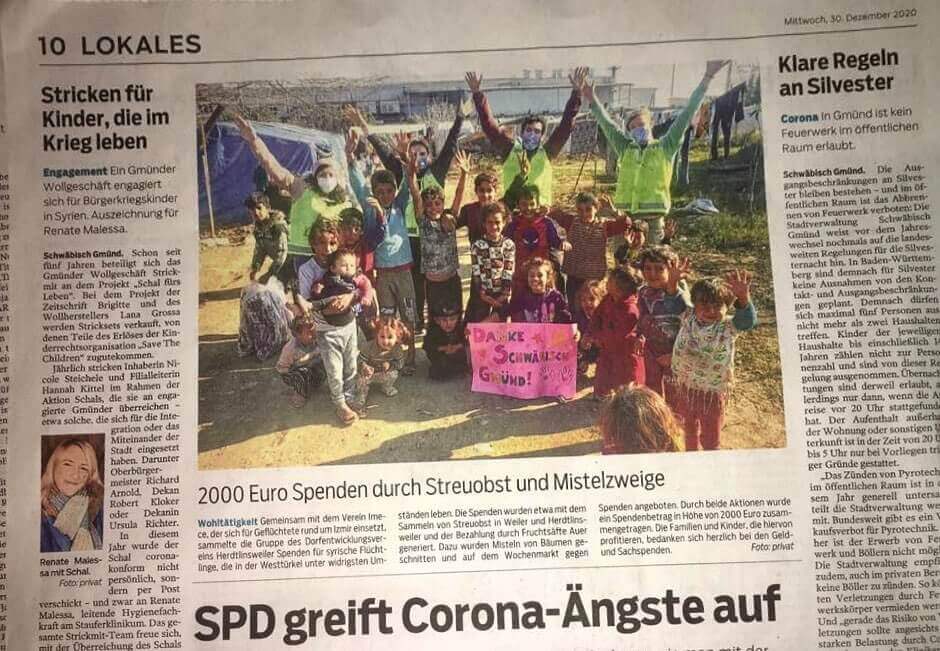 2000 Euro Spendengelder durch den Verkauf von Mistelzweigen und Streuobst gesammelt | Imece Inisiyatifi