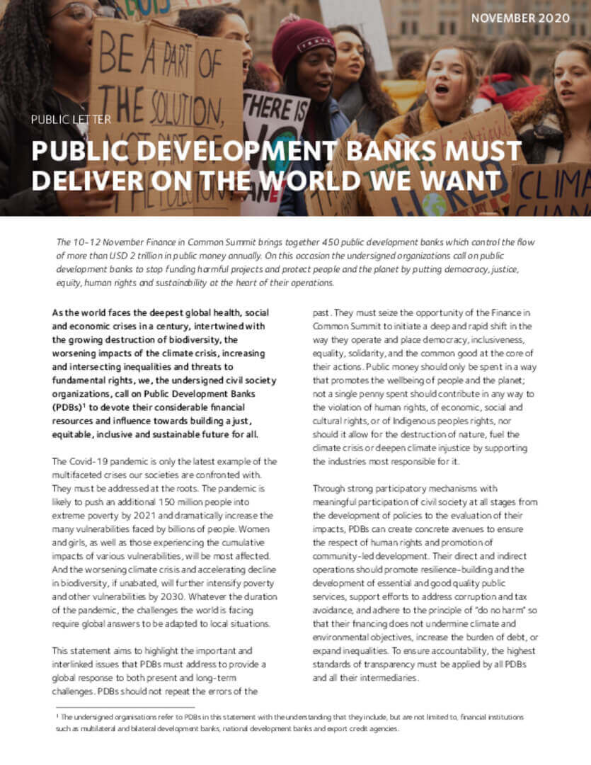 Finance in Common Joint CSO Statement | Forus