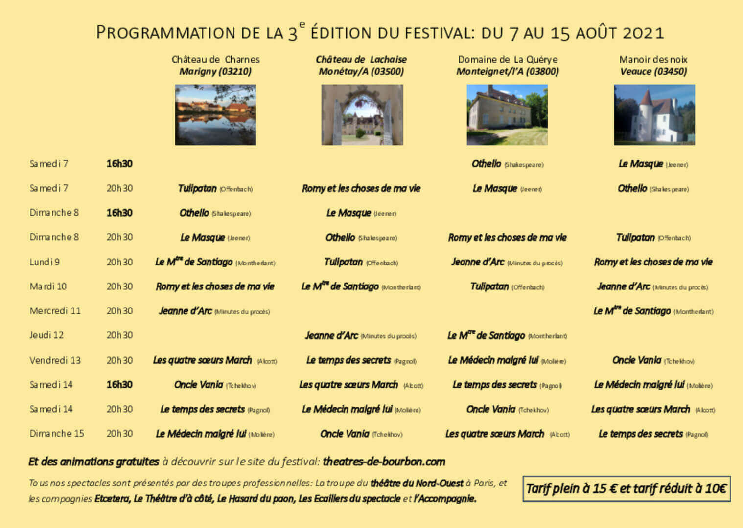 Flyer 2021 - Verso | Théâtres de Bourbon