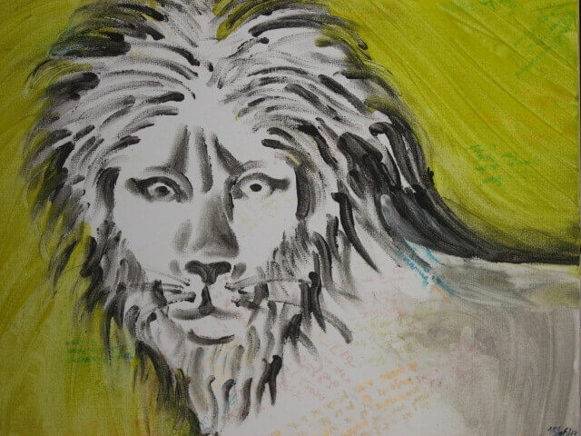 Le Lion qui guette | L’Art sans Gène