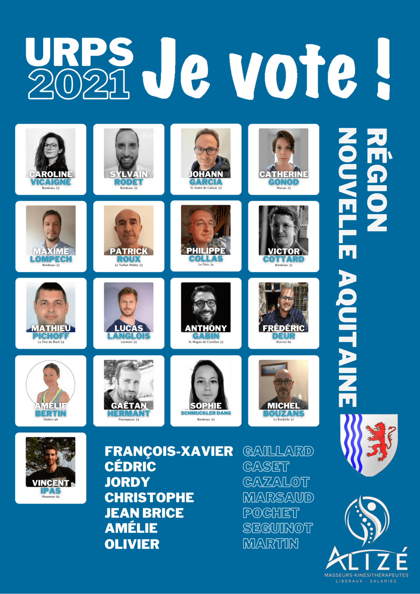 URPS 2021 Nos candidats pour la région Nouvelle Aquitaine Alizé