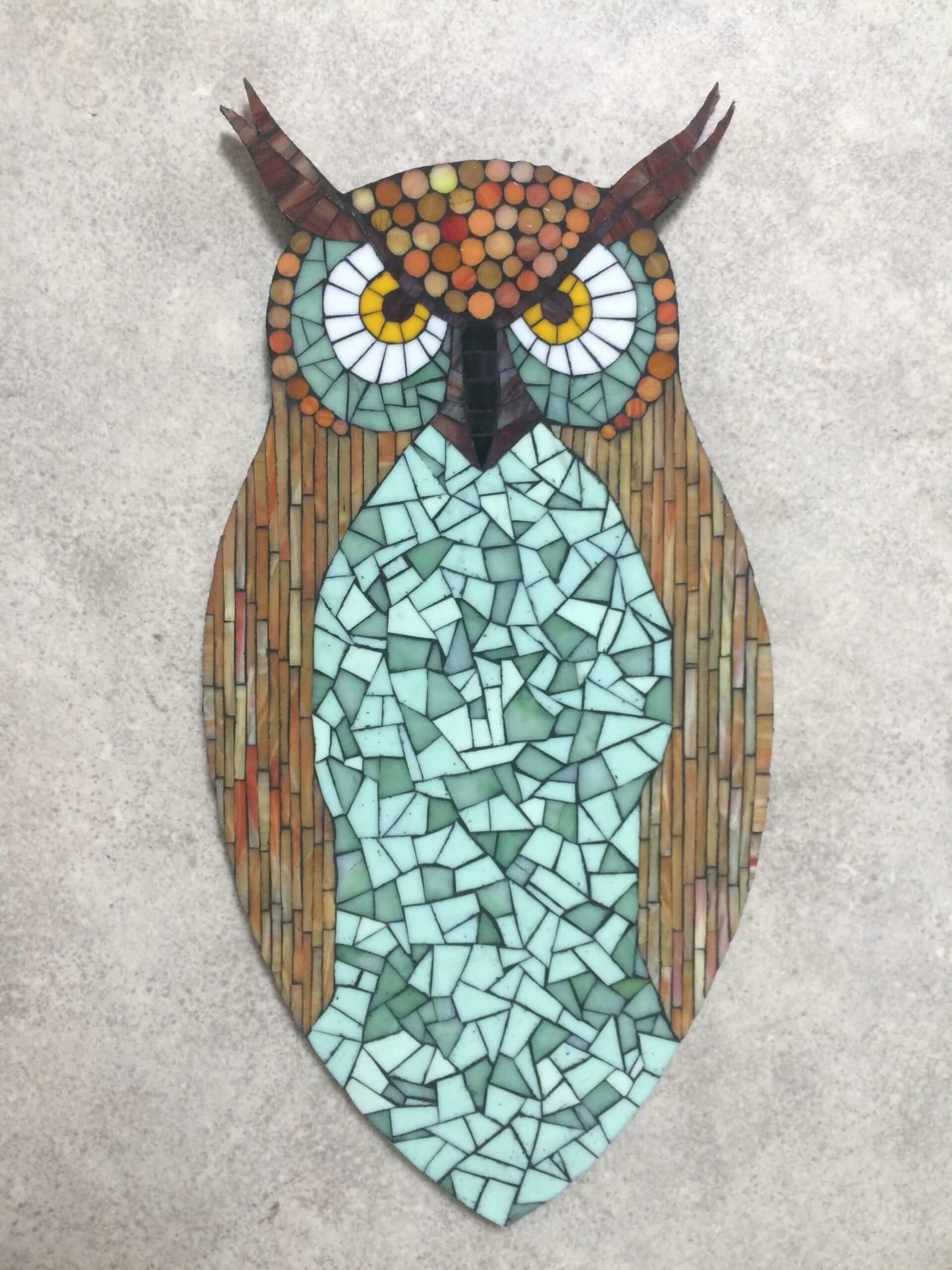 Hibou vert | Isabelle Mosaic