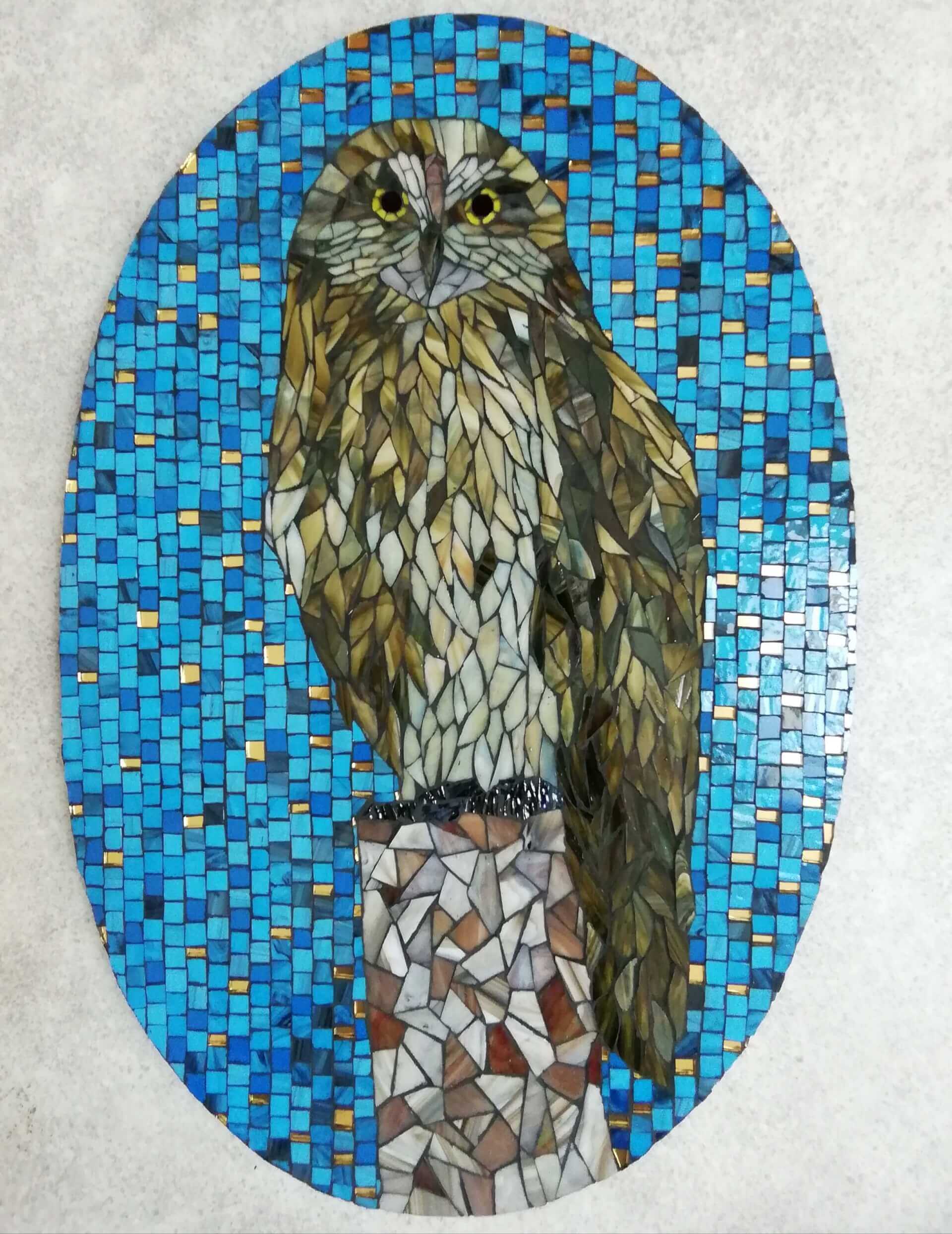 Hibou bleu | Isabelle Mosaic
