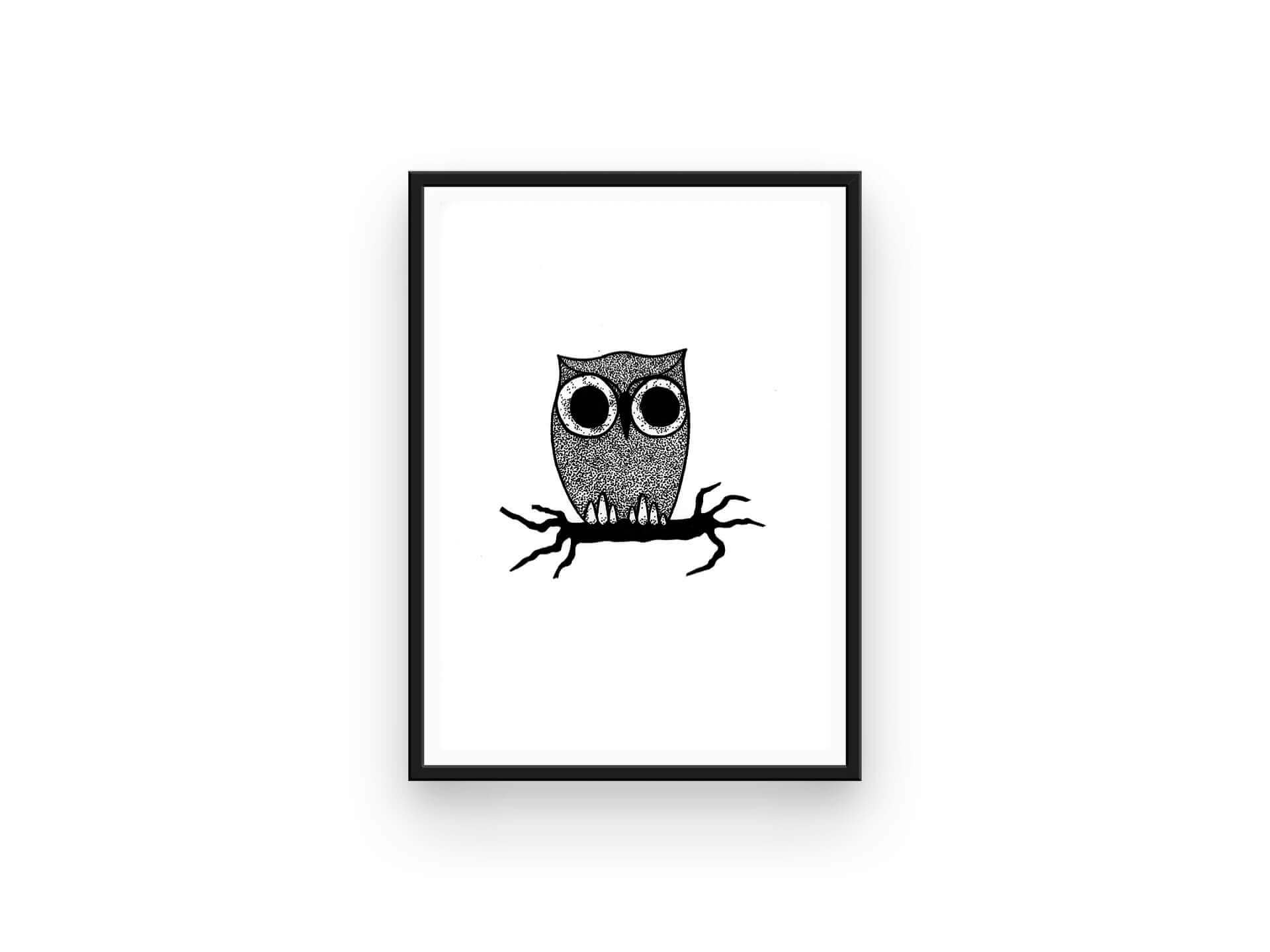 Un hibou dans la nuit - Print | Kumo