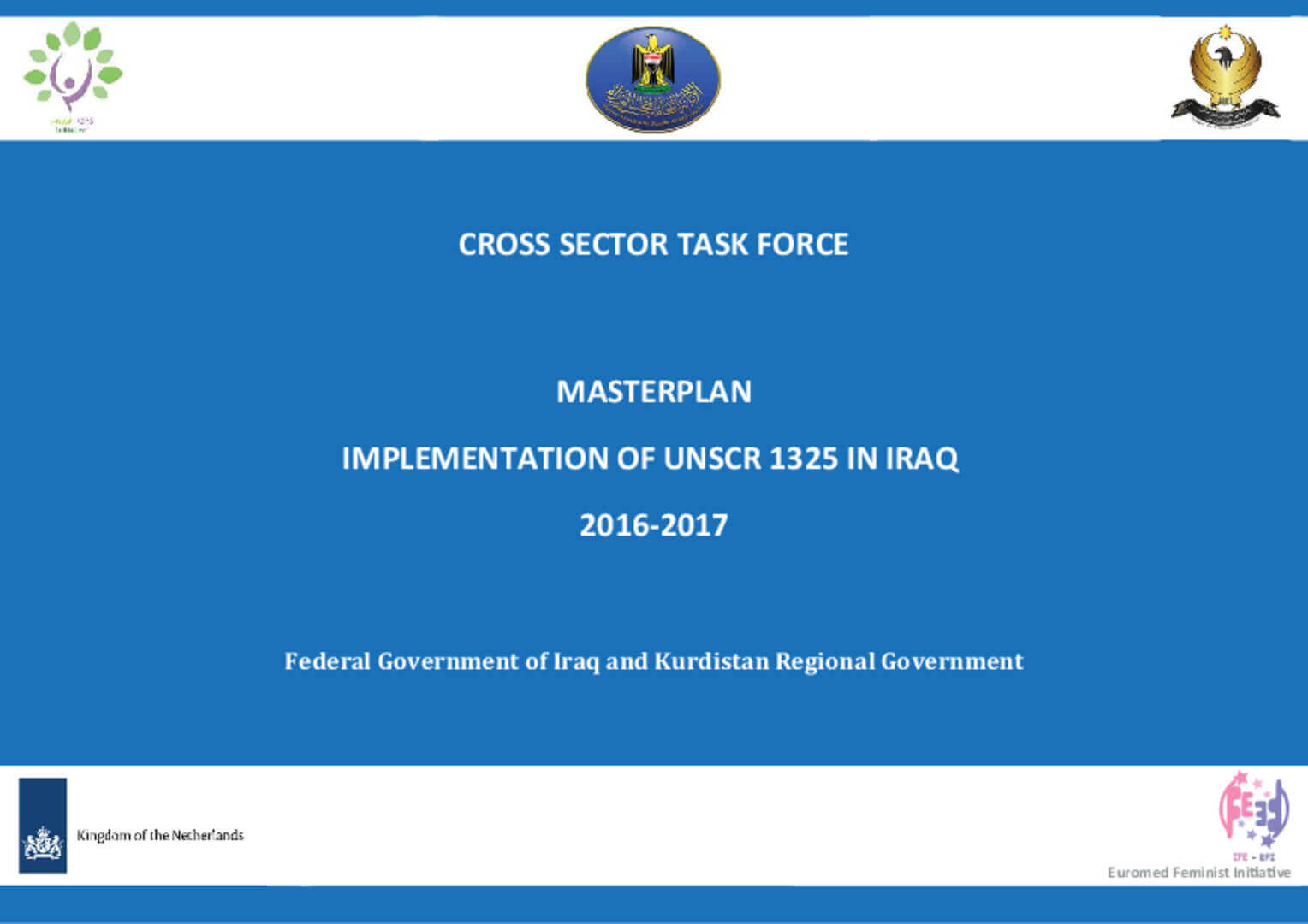 Booklet: Master plan: Implementation of UNSCR 1325 in Iraq | EFI - EuroMed Feminist Initiative