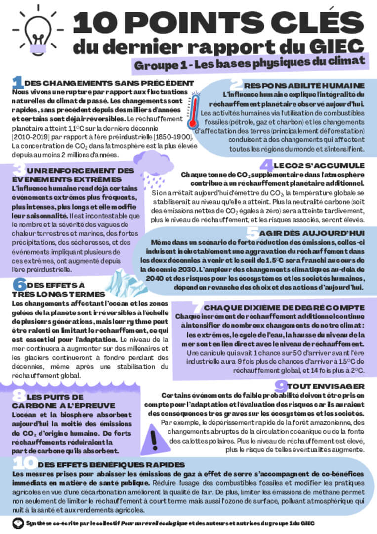 10 points clés du dernier rapport du GIEC | AEQV