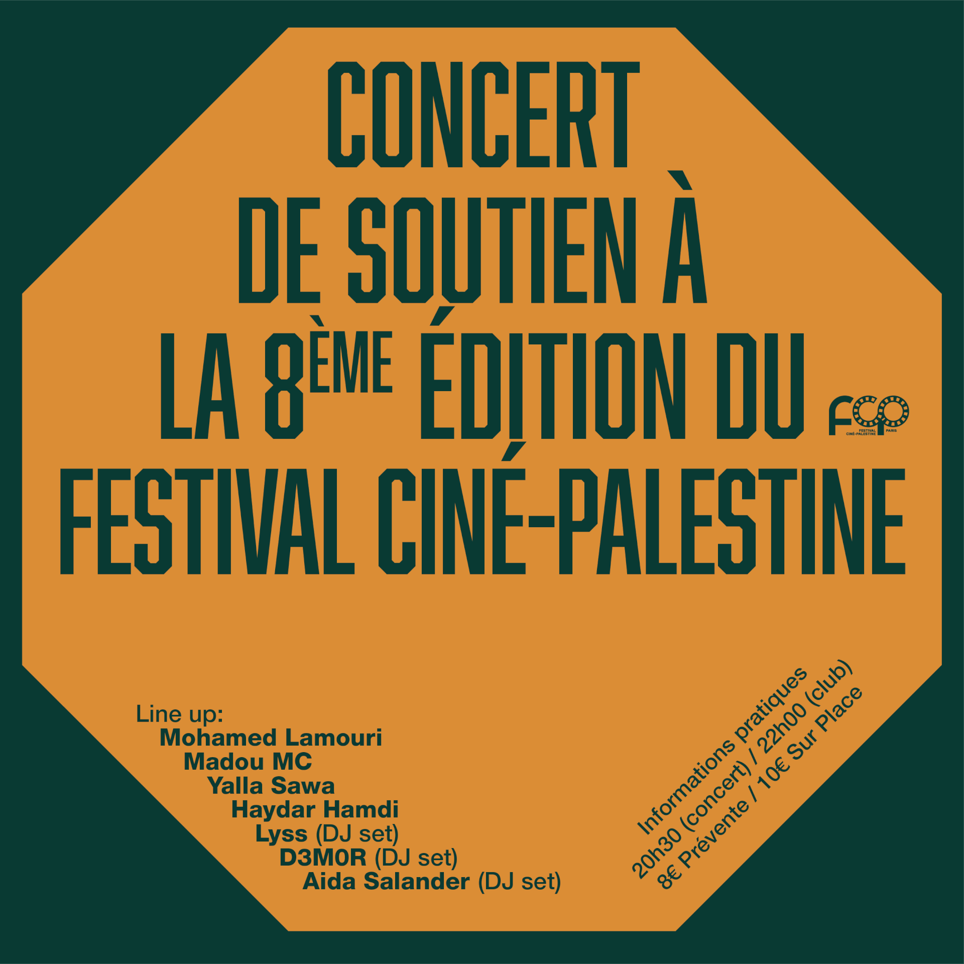 Concert de soutien à la 8ème édition | Festival Ciné-Palestine - FCP
