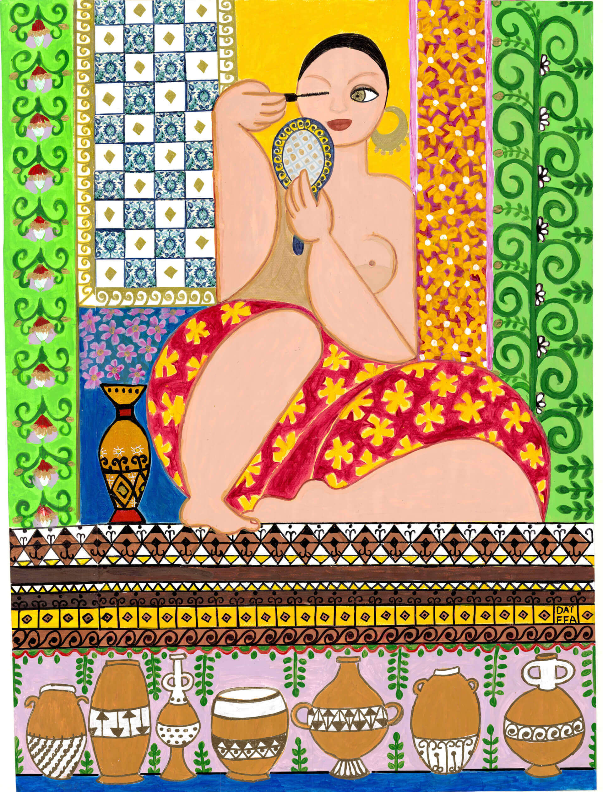 L'artiste algérienne Daïffa célèbre en couleurs le plaisir de vivre algérien, vu côté femmes | Babelmed