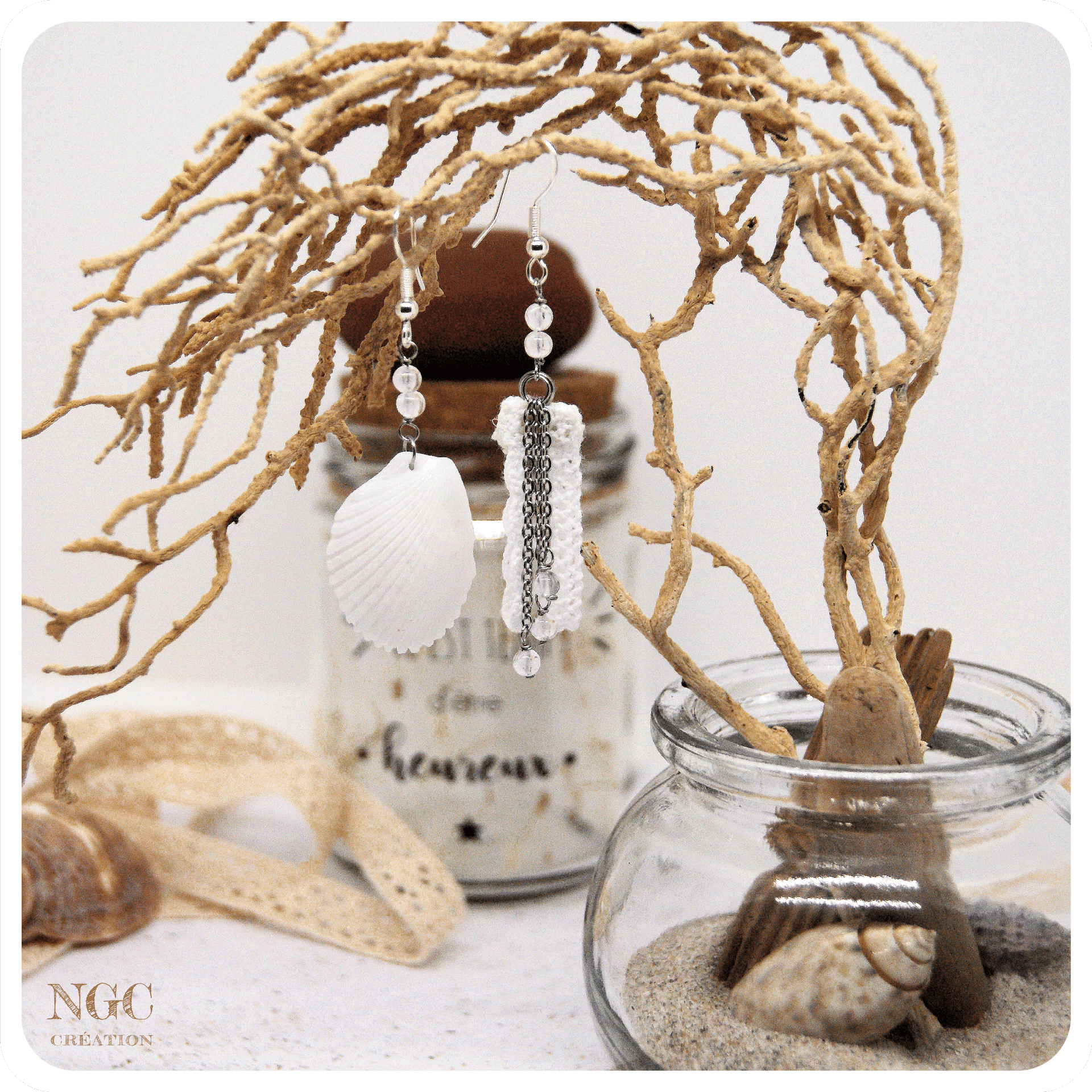 Glanage à Zipolite, Boucles d'oreilles B | Ngc Création