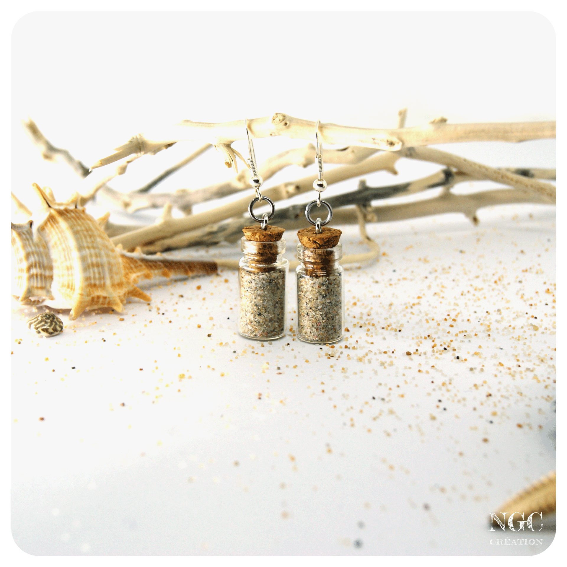 Les p'tites bouteilles de sable gris-beige, taille 2 | Ngc Création