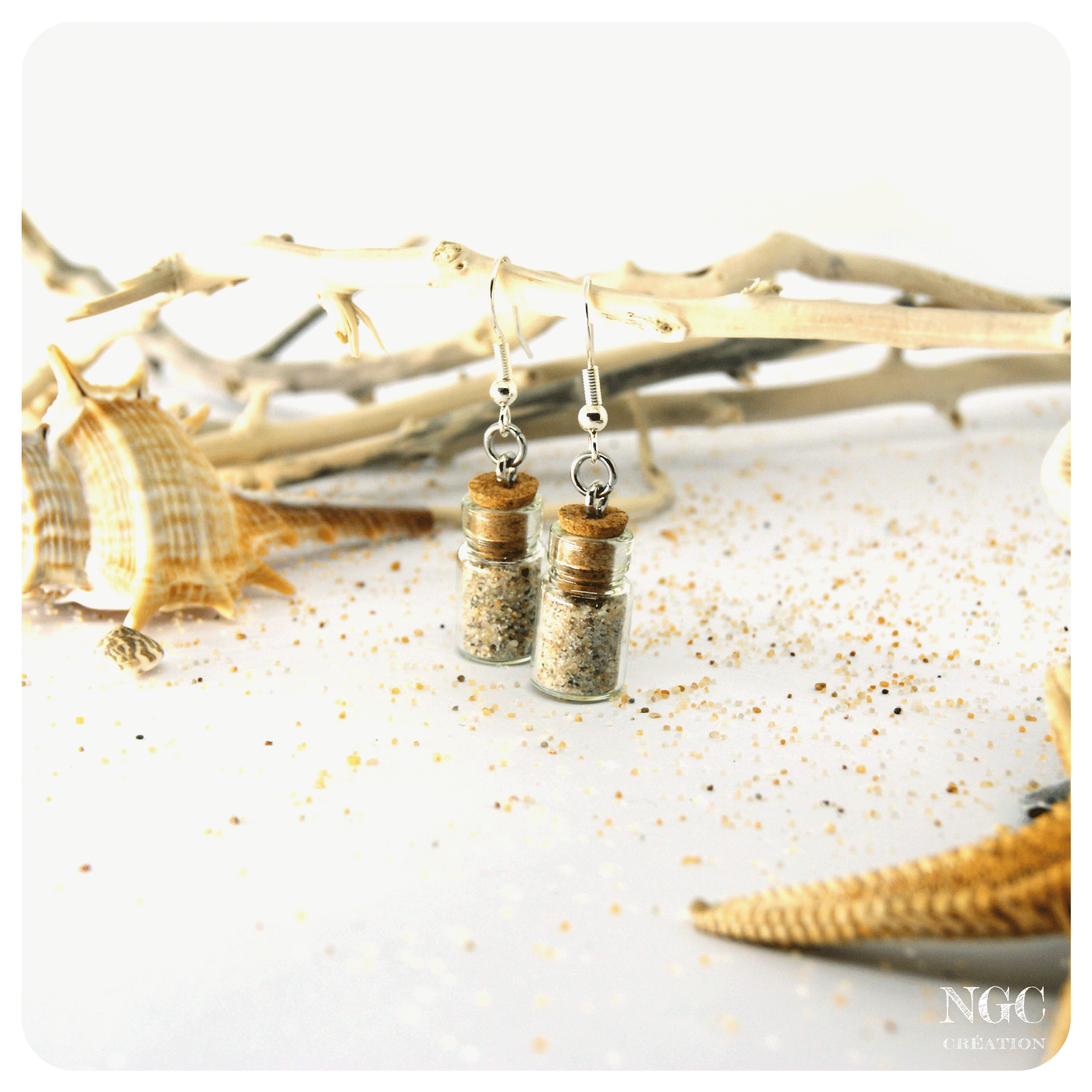 Les p'tites bouteilles de sable gris-beige, taille 1 | Ngc Création