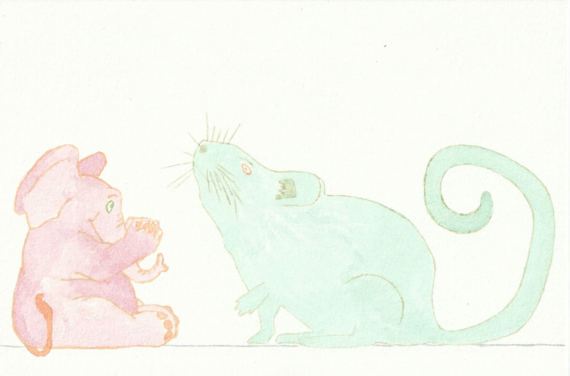 Eléphant rose et souris verte | christophe-henry