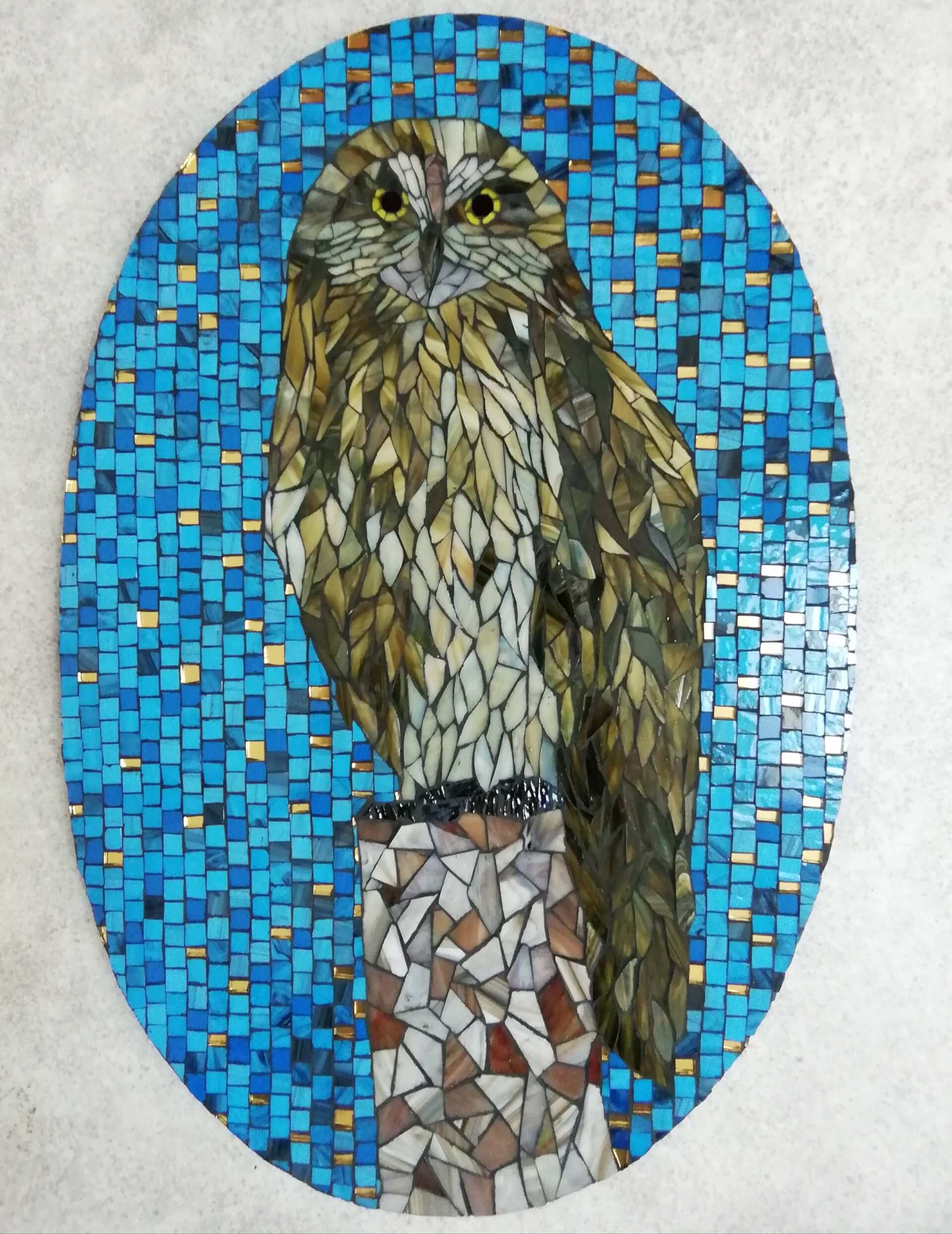 Hibou bleu | Isabelle Mosaic