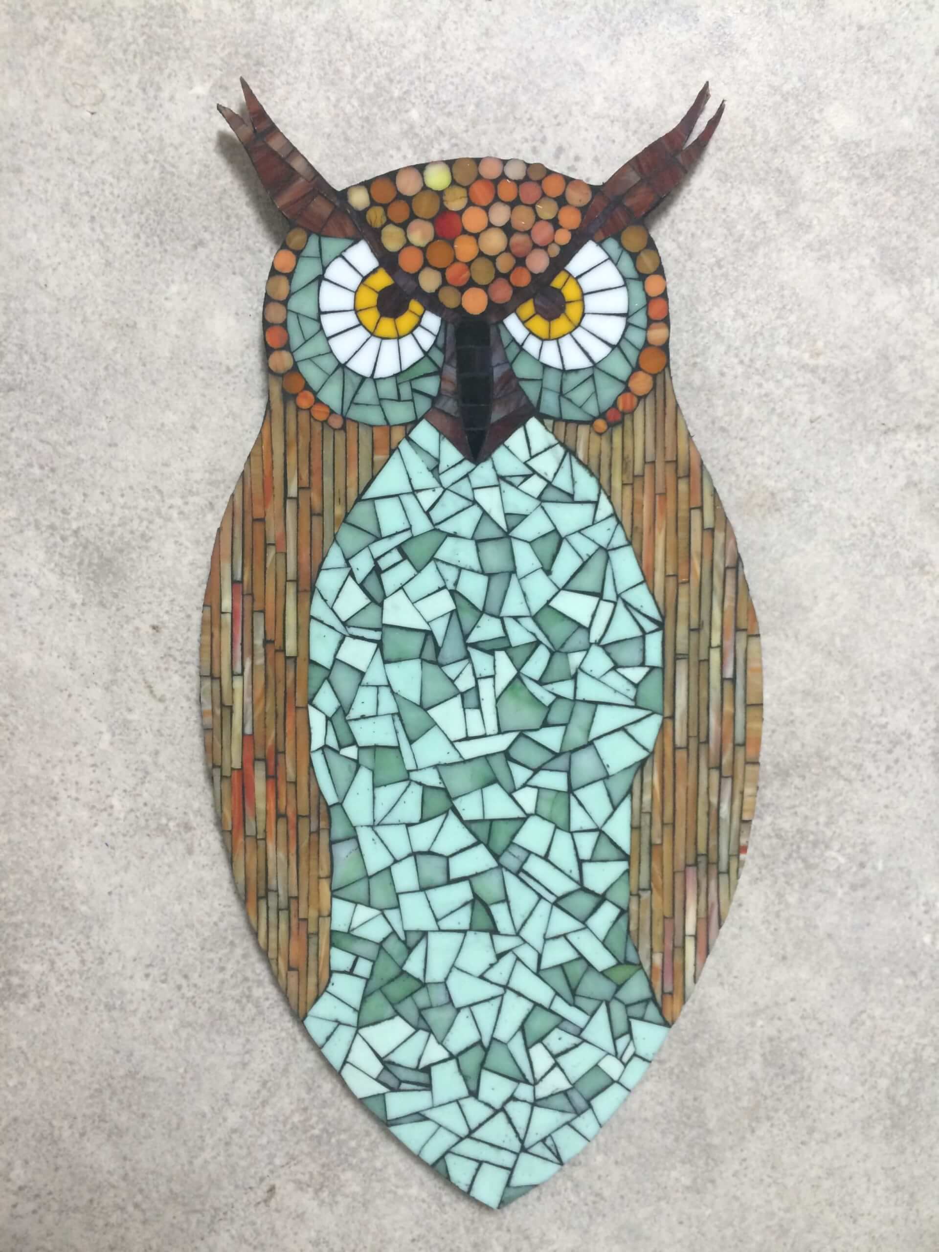 Hibou vert | Isabelle Mosaic