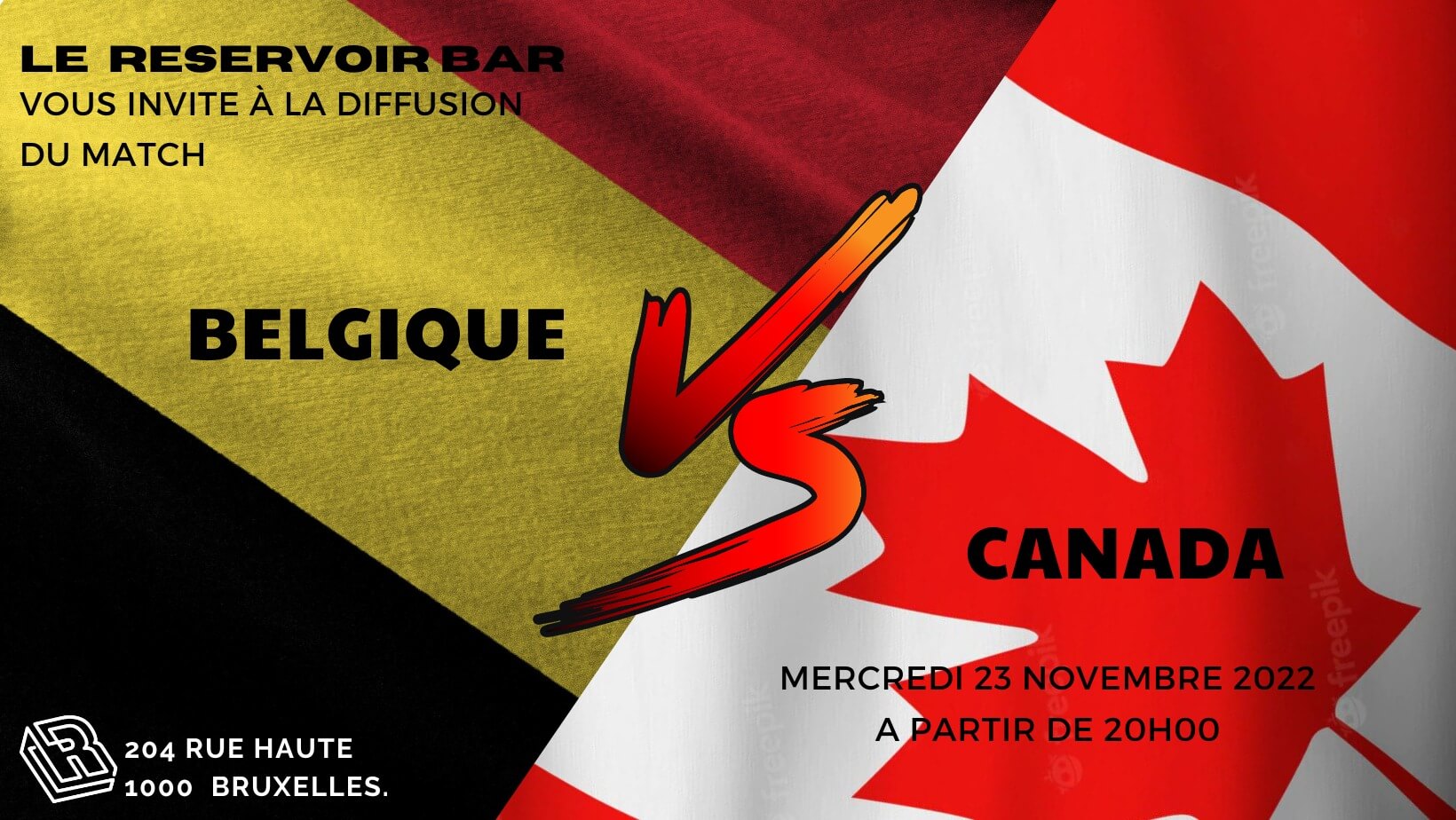 Le Reservoir bar diffuse le match Belgique - Canada | Le Reservoir Bar