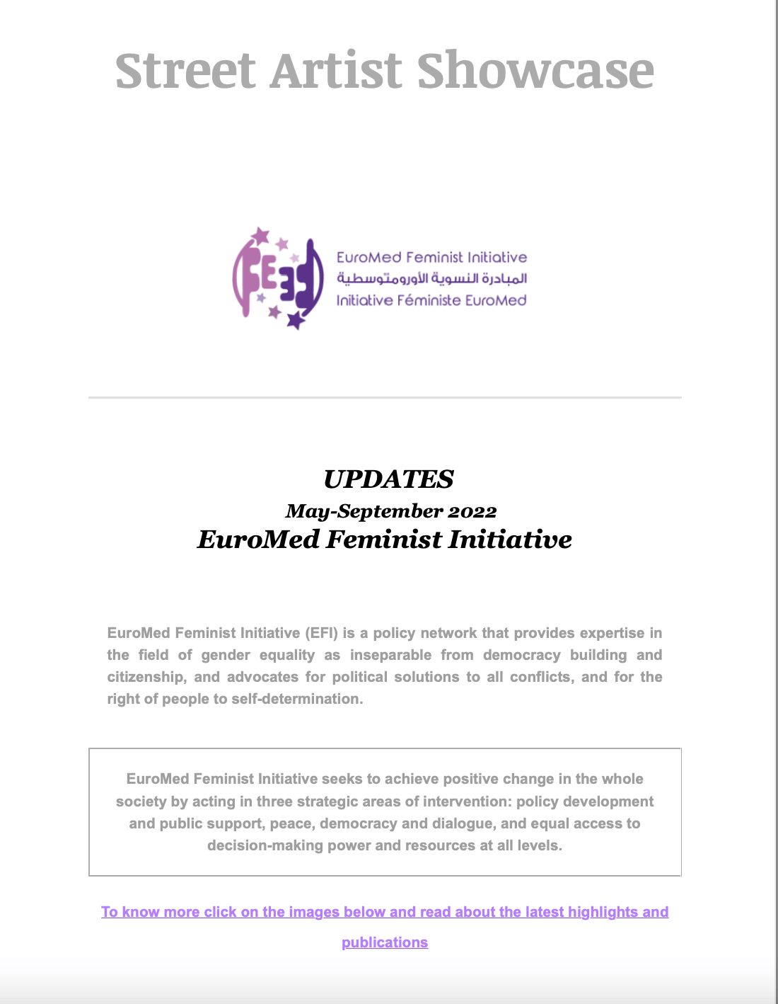 EuroMed Feminist Initiative Newsletter - Published 21/10/2022 | EFI - EuroMed Feminist Initiative