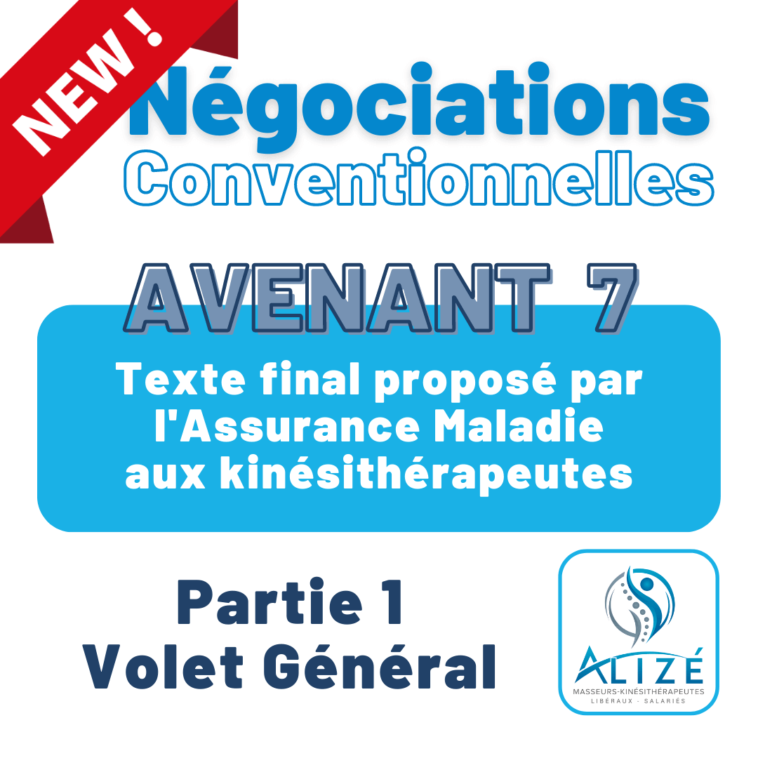 [ Négociations conventionnelles ] Les dernières propositions de la CNAM | Alizé - Syndicat de kinésithérapeutes