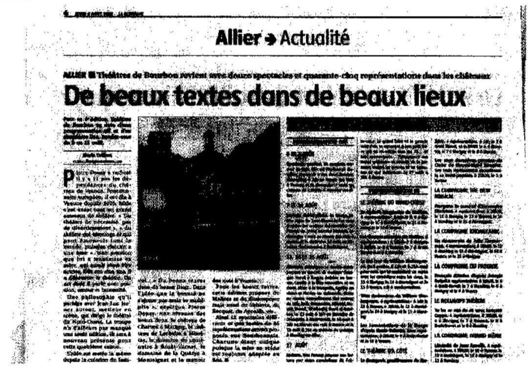 La Montagne - 4 août 2022 | Théâtres de Bourbon