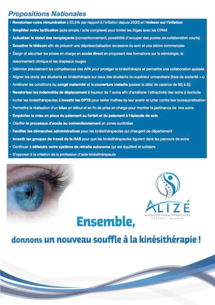 Alizé - Syndicat de kinésithérapeutes