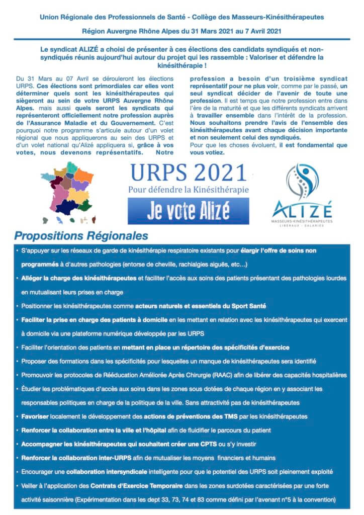Alizé - Syndicat de kinésithérapeutes