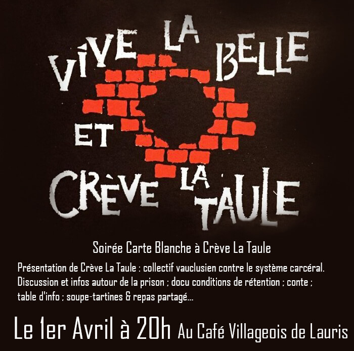 Soirée Carte blanche à Crève La Taule | Au Maquis