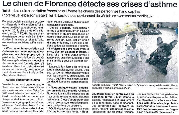 Le chien de Florence détecte ses crises d'asthme | FCAPI - France Chiens d'Assitance Personnalisé et indidualisé