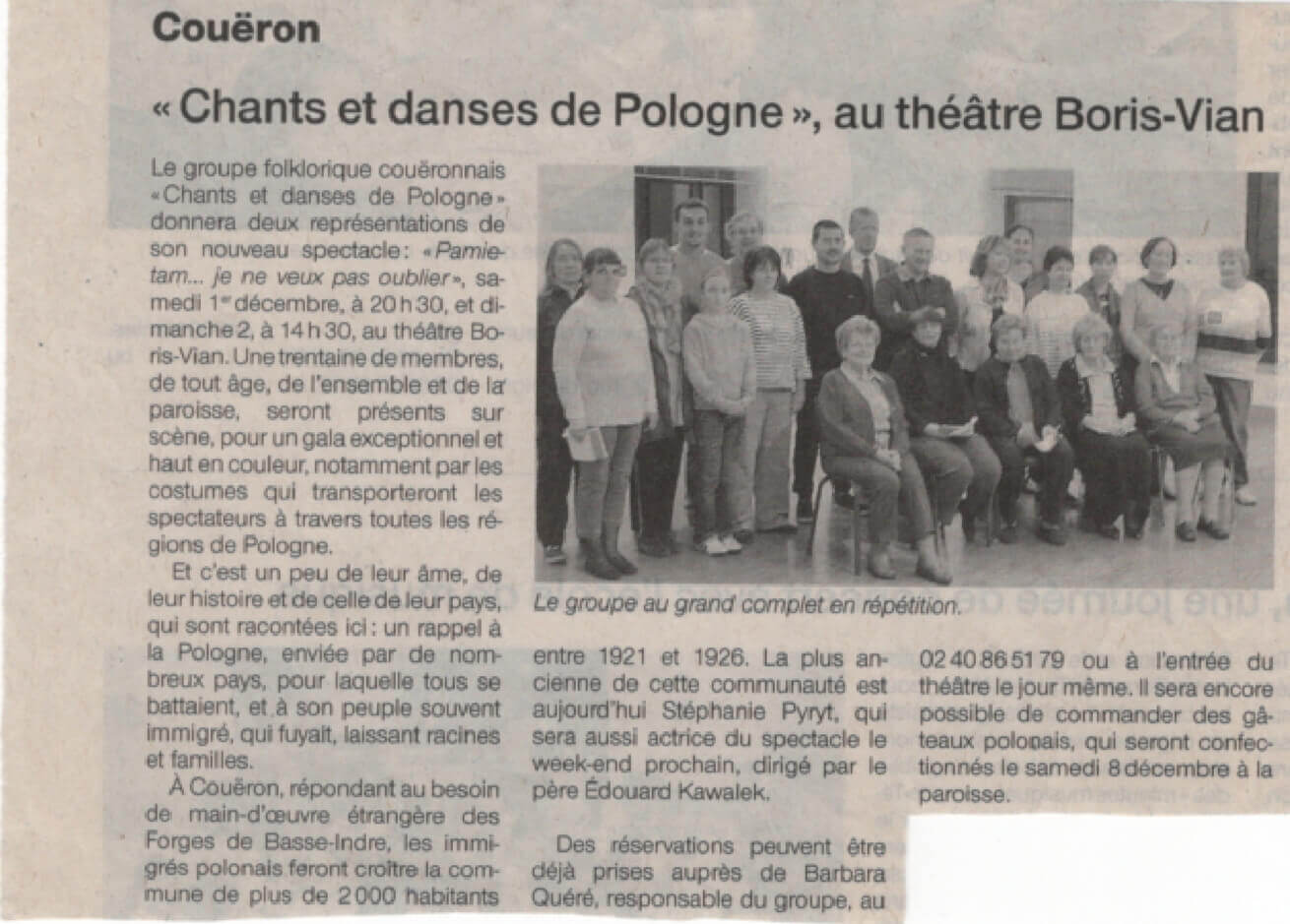 Chants et danses de Pologne au théatre Boris Vian | CZESC Nantes-Pologne